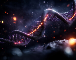 Poster - Abstract DNA molecule with kaleidoscope effect, symbolizing life