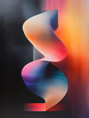 Poster - Abstract colorful sculpture with smooth curves and gradient hues