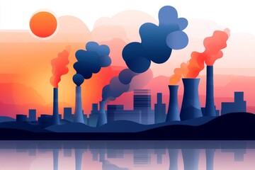 Poster - A pixel art depiction of a power plant with animated turbines and glowing electric sparks, set in a lively, colorful cityscape