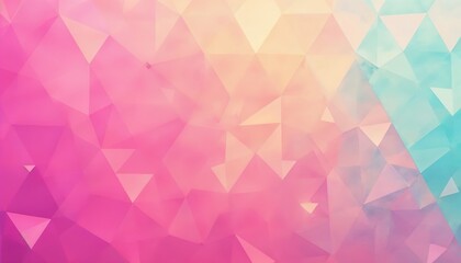 Poster - Colorful background with pink, yellow and blue triangles. The background is a mix of colors and the triangles are of different sizes. Banner, poster, background, Copy space