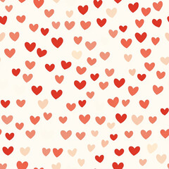 Poster - Seamless heart texture pattern with red and peach tones for Valentine's Day designs