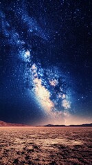 Wall Mural - desert with starry sky at night with copy space vertically 9:16
