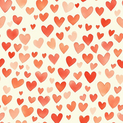 Poster - Seamless heart texture pattern in watercolor style for Valentine's Day designs