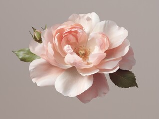 Poster - Artistic macro shot of a delicate pink rose studio setting high-resolution textures floral creative concept
