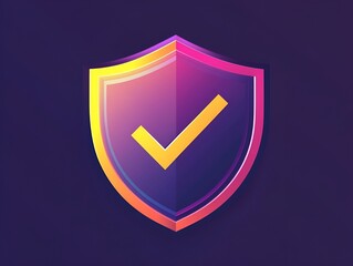 Poster - abstract shield icon with a checkmark, symbolizing resilience and success.