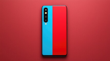 Poster - Showcasing modern smartphone design studio environment product photography vibrant colors minimalist viewpoint