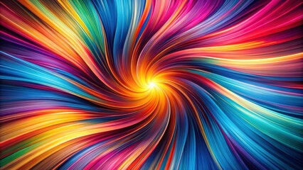 Leinwandbilder - Abstract Colorful Swirling Lines of Vibrant Hues Radiating from a Central Point