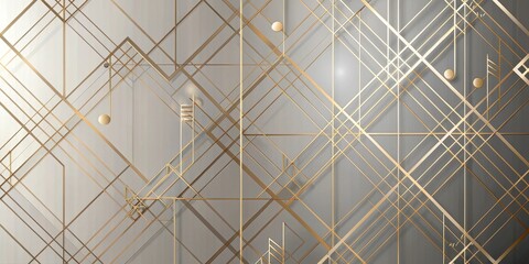 Aufkleber - Abstract Gold Geometric Lines and Shapes Wall Art Design