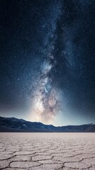 Wall Mural - desert with starry sky at night with copy space vertically 9:16