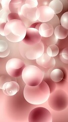 Poster - Soft pink and white circles blend seamlessly, creating an abstract background that evokes a sense of tranquility and warmth