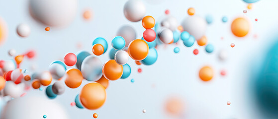 Poster - Colorful abstract spheres floating in soft gradient background