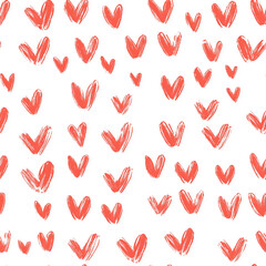 Poster - Hand-drawn heart texture pattern for Valentine's Day decoration