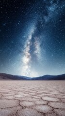 Wall Mural - desert with starry sky at night with copy space vertically 9:16