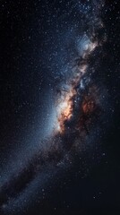 Wall Mural - desert with starry sky at night with copy space vertically 9:16