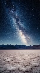 Wall Mural - desert with starry sky at night with copy space vertically 9:16