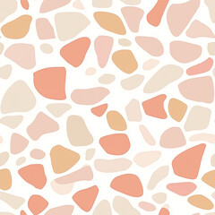Aufkleber - Abstract terrazzo texture with pastel orange and beige shapes