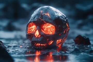 Poster - A charming pixel art depiction of a glowing object illuminated by UV light, with tiny neon pixels highlighting its sharp isolation in a dark scene