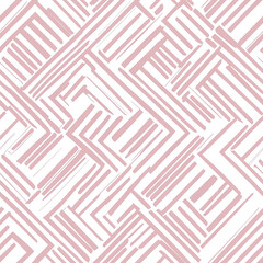 Poster - Abstract geometric texture with pink lines in a seamless pattern
