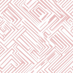 Poster - Abstract pink geometric texture with linear maze-like pattern