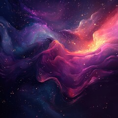 Wall Mural - 2025: A canvas of stardust and neon hues representing new beginnings.