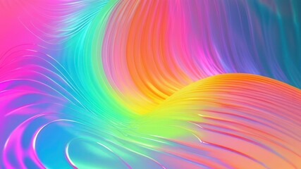 Wall Mural - Vibrant abstract waves with a colorful gradient, creating a lively and dynamic visual atmosphere