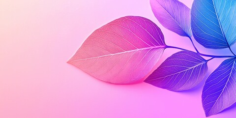 Poster - Leaf with a pink and purple color