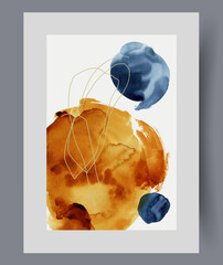 Wall Mural - abstract modern poster with multi-colored spots randomly located on poster to create stylish interio