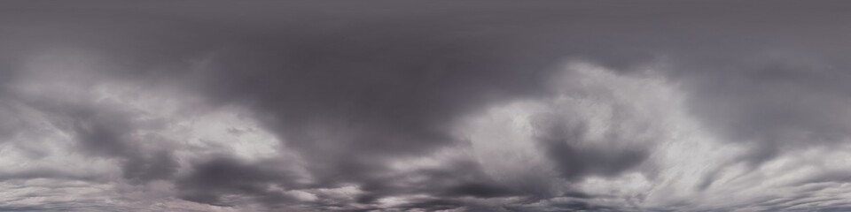 Wall Mural - dark moody rain clouds in dramatic overcast sky. seamless 360 hdr spherical panorama. full zenith or