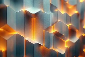 Poster - Abstract 3d pattern. Futuristic Brutalist style. Background image. Created with Generative AI technology.