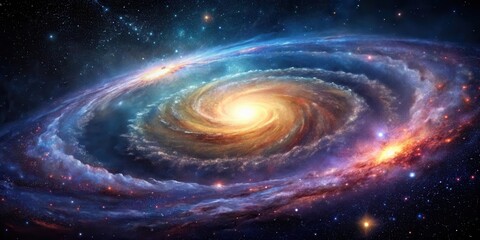 Wall Mural - cosmic spiral galaxy a celestial tapestry of stars, nebulae, and vibrant colors