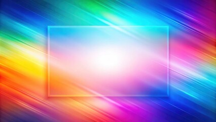 Poster - Vibrant Rainbow Hues with a Central Blank Frame for Text or Design Elements