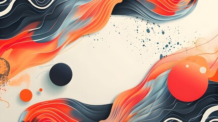 Poster - Abstract art wallpaper background orange gray modern design contemporary artistic style