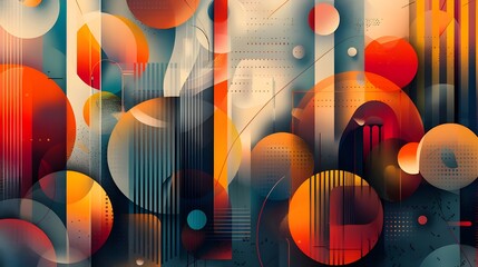 Poster - Abstract art colorful circles modern design contemporary painting wallpaper background