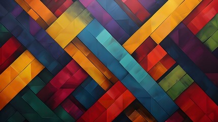 Poster - Colorful woven geometric pattern with vibrant hues