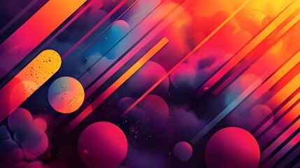 Poster - Bold abstract design with spheres and gradients