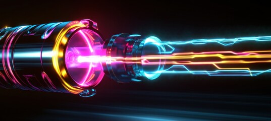 Wall Mural - futuristic energy weapon shooting a powerful laser beam