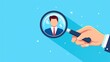 © Hennry - Professional Employee Recruitment Concept. Hand Holding Magnifying Glass to Find Talent.