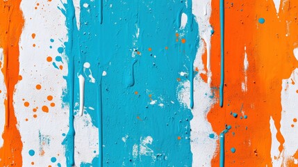 Poster - Vibrant Abstract Art With Neon Paint Drips in Bright Colors Featuring Agony, Frequency, and An Influx of Wet Splashes on Textured Surface