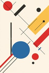 Poster - Dynamic minimalist Nordic-inspired background featuring bold geometric shapes suitable for modern design applications