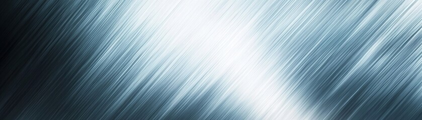Poster - Sleek brushed steel background with blue and white dynamic light trails creates a modern futuristic atmosphere for text overlay