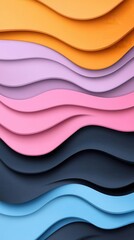 Poster - Abstract waves of gradient color flowing across a dark background, dynamic and vibrant, perfect for your phone's wallpaper.