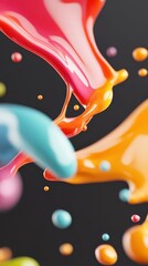 Poster - An abstract burst of neon hues against a dark backdrop, exuding energy and vitality, perfect for a mobile screensaver.