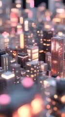 Poster - The futuristic cityscape at night featured neon lights reflecting off the sleek metallic buildings, creating a vibrant cyberpunk atmosphere that was mesmerizing.