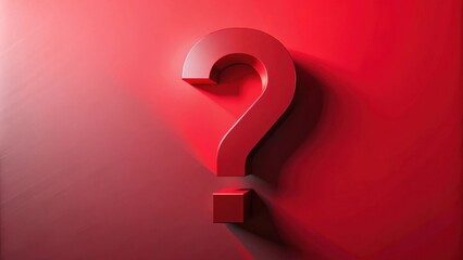 Poster - Bold Red Question Mark on a Crimson Background  A 3D Rendering of an Inquiry