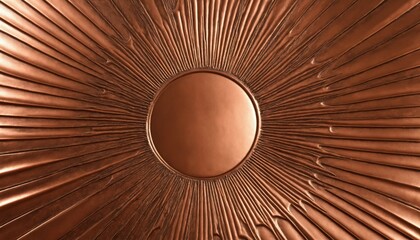 Wall Mural - Embossed copper texture featuring radiant sunburst designs