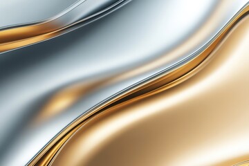Poster - Modern metallic background featuring smooth gold and silver gradients with soft reflections ideal for text overlay in a luxurious design