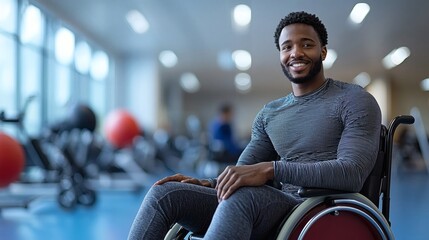 Wall Mural - Inclusive physical fitness programs featuring participants of all abilities Stock Photo with side copy space