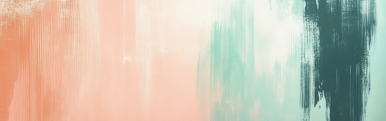 Poster - Pencil strokes gradient featuring soft mint and peach hues creating balance and depth in a minimalist design