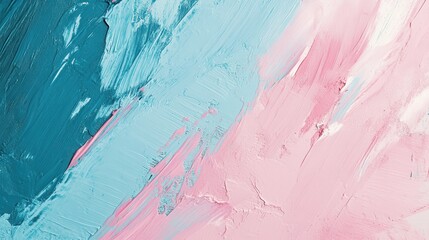 Poster - Pastel teal and pink natural paint strokes create a textured minimalist backdrop for artistic expression and creativity