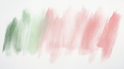 Poster - Soft pastel strokes create a minimalist background with subtle transitions from pink to green fading into white space